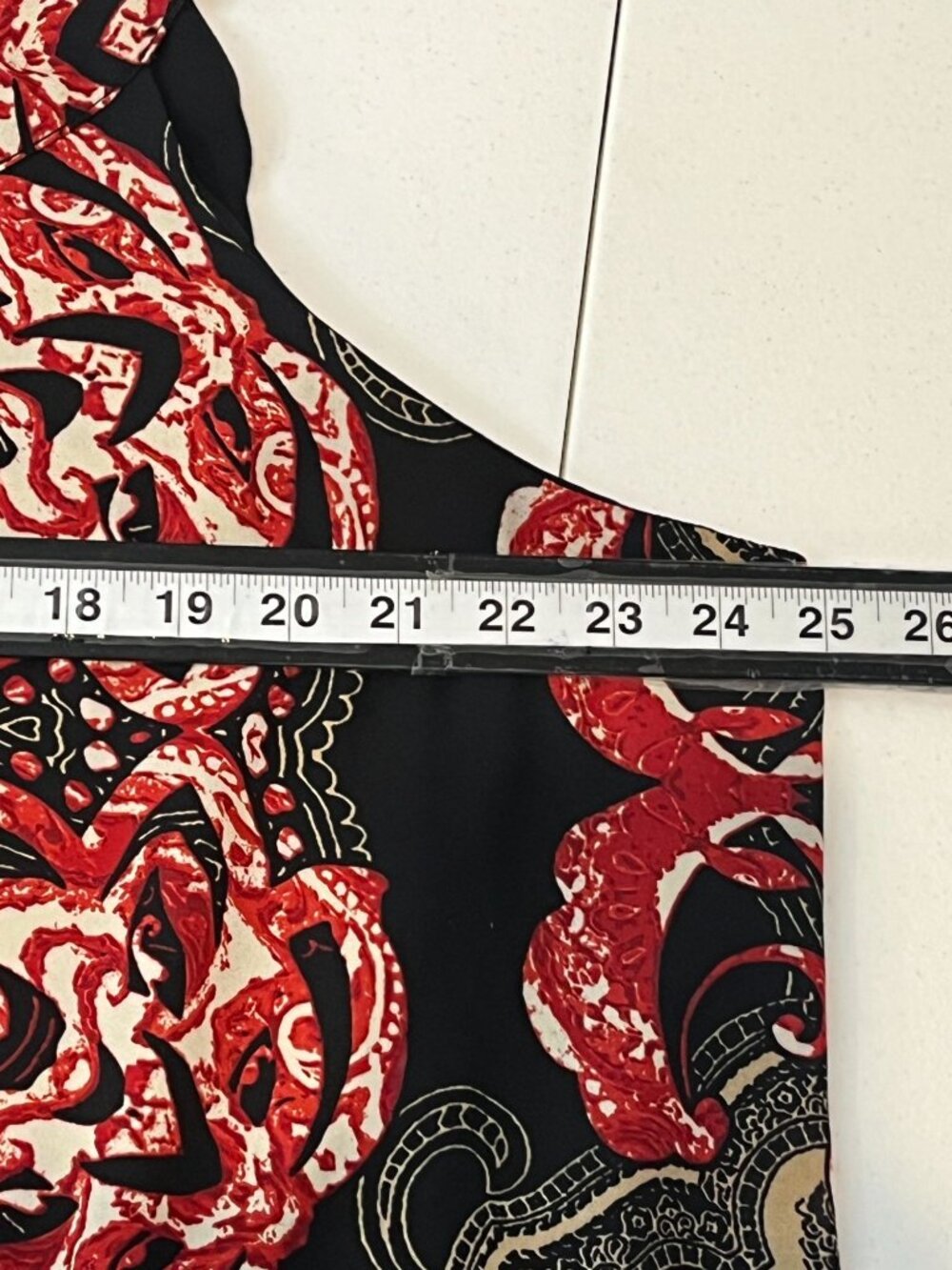 Ashley Stewart Plus 26 Boho Tunic Red Black Asymmetrical Top - Picture 6 of 12